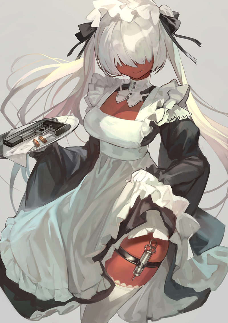 ロンスカ褐色メカクレメイド☕