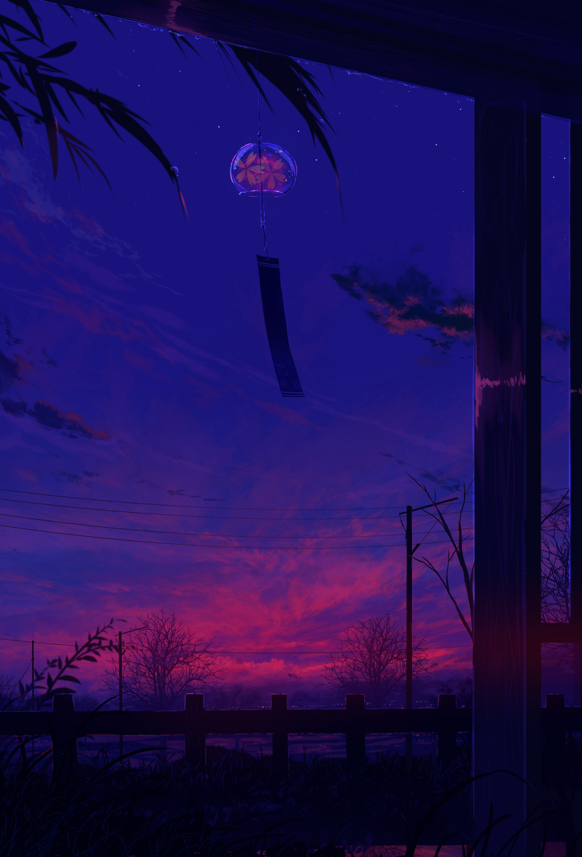 夏夜的晚霞云