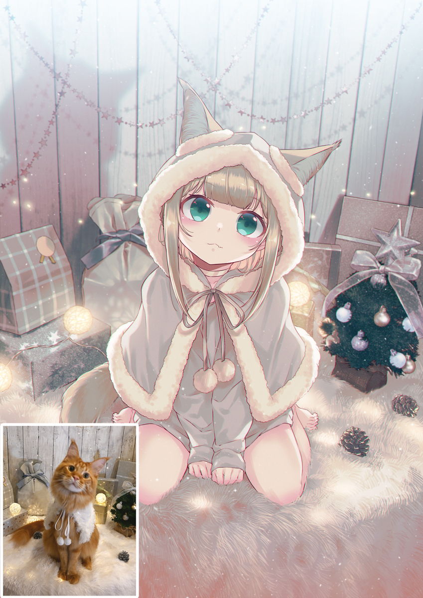 我画了白色圣诞节的蘑菇哦🎄🎁🐈