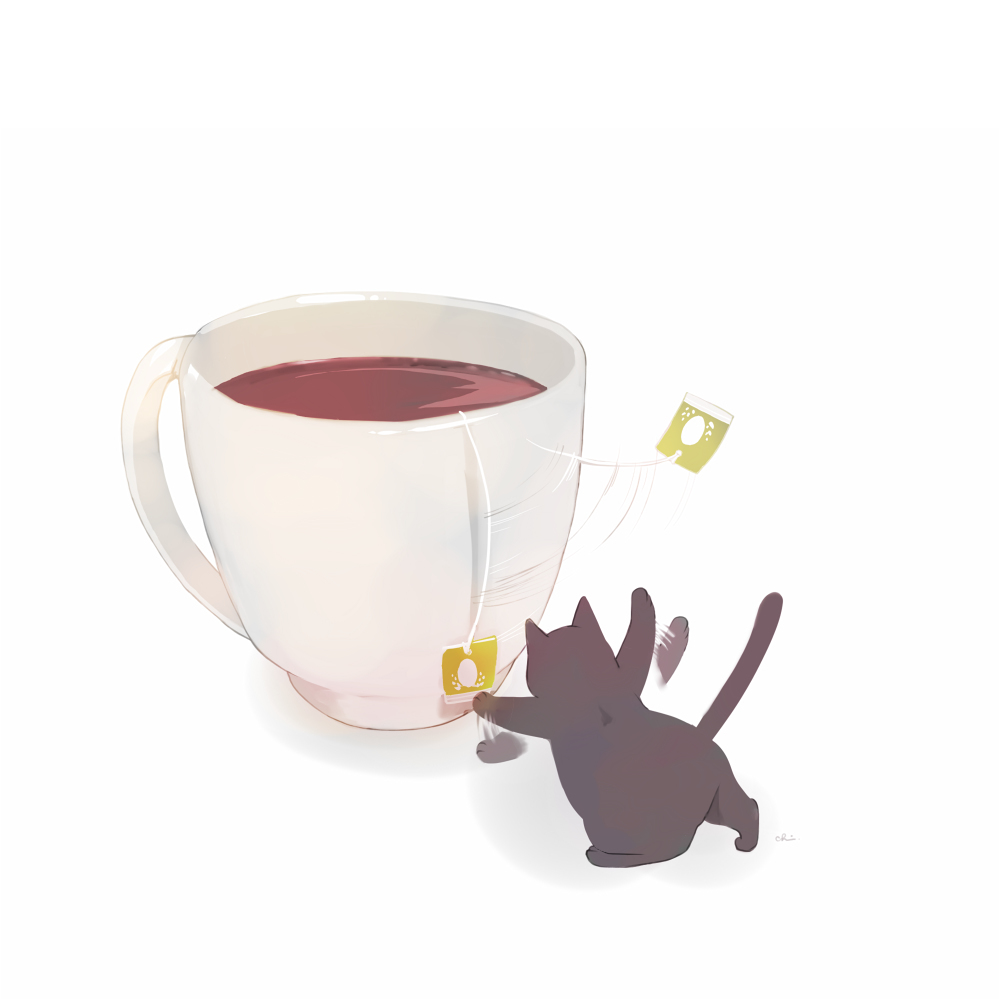 猫和茶包