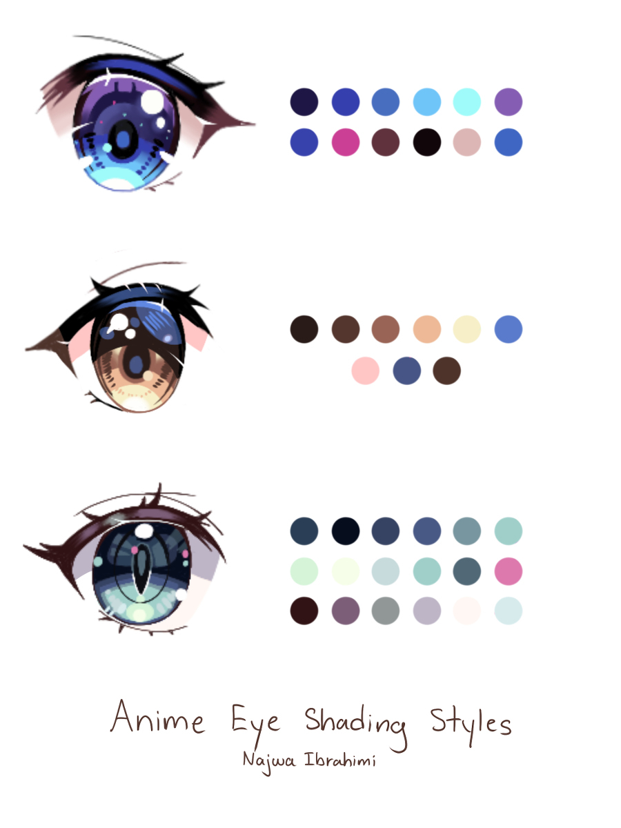 Anime eye shading styles