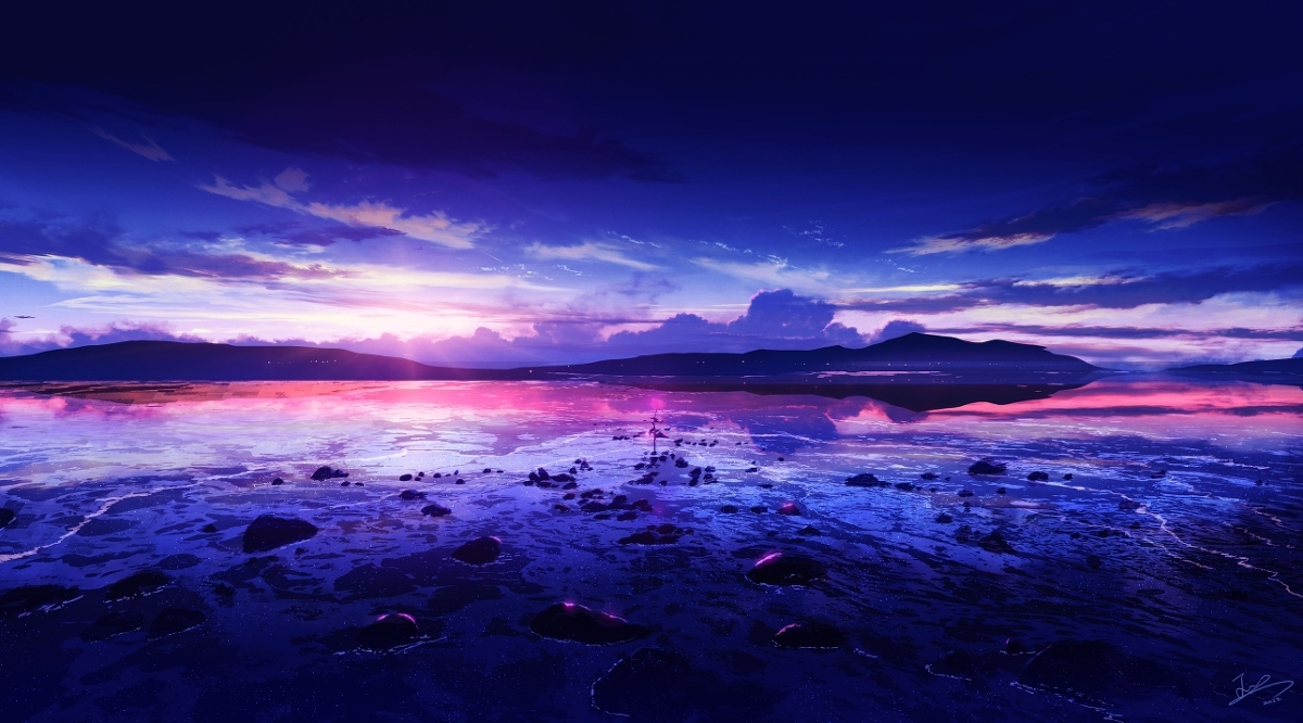 风景画《玫瑰与海》
