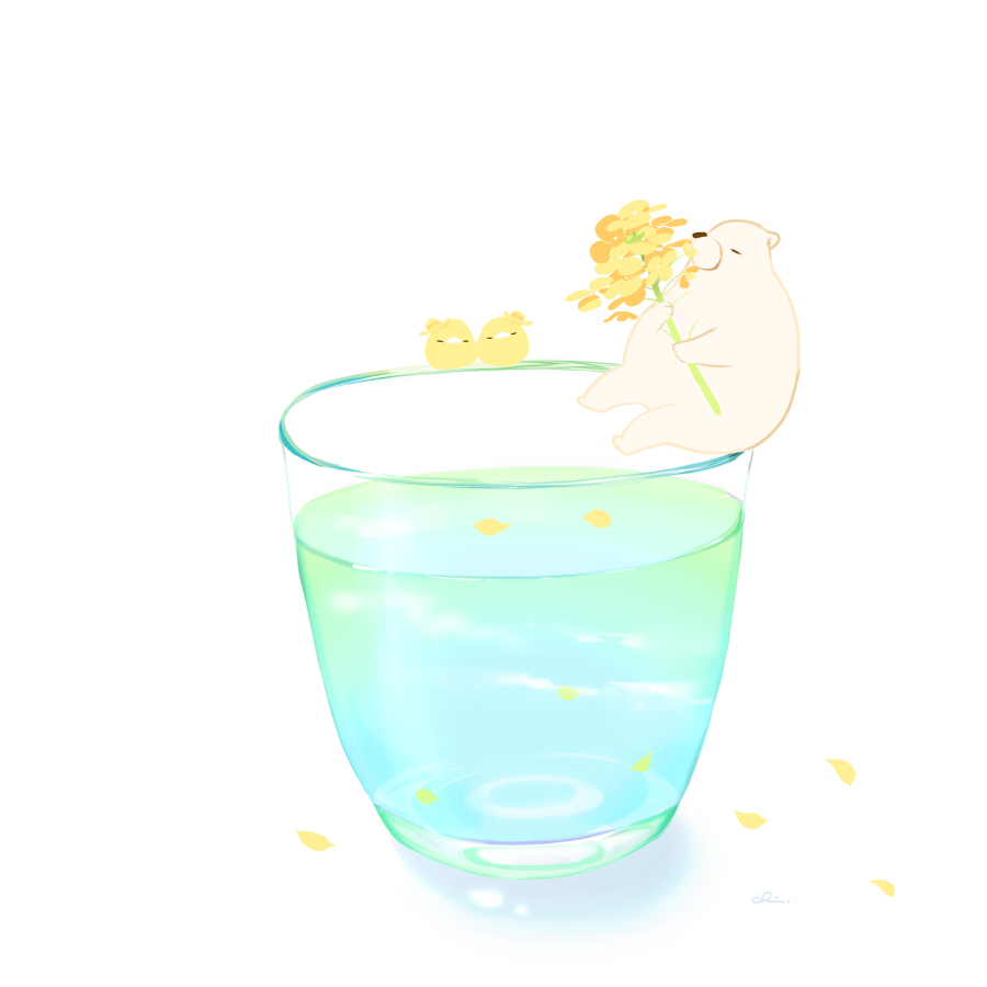 油菜花蓝天果汁