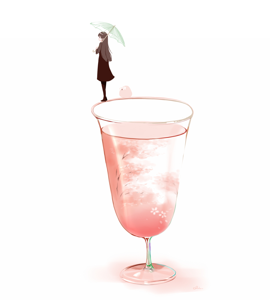 花阴天玻璃杯