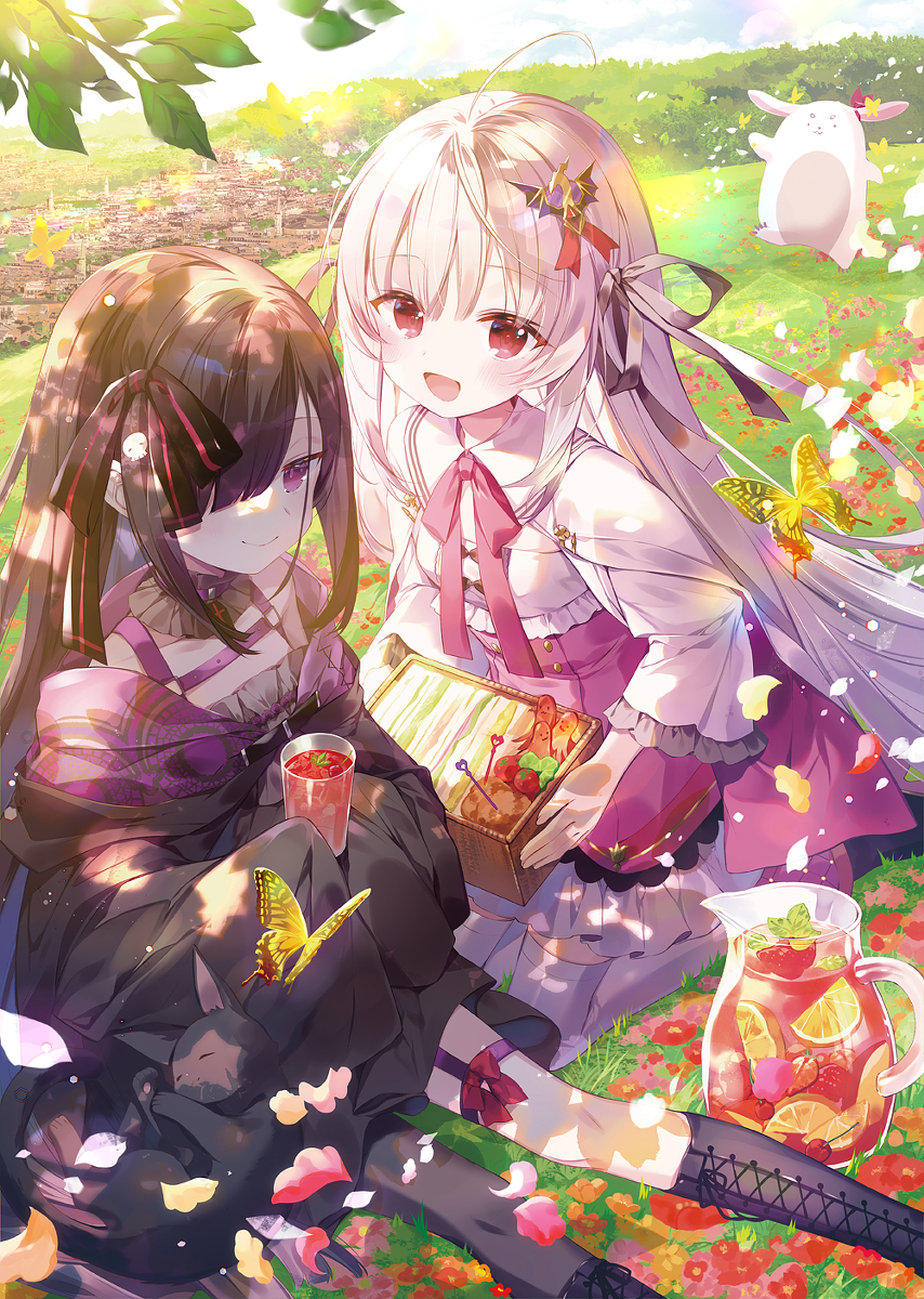 黑白少女与野餐