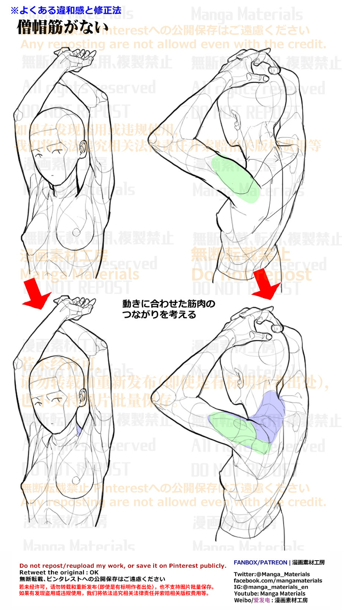 个人笔记: 举起手臂的姿势的注意点