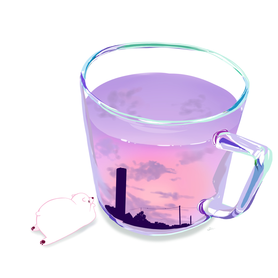黄昏时的杯子