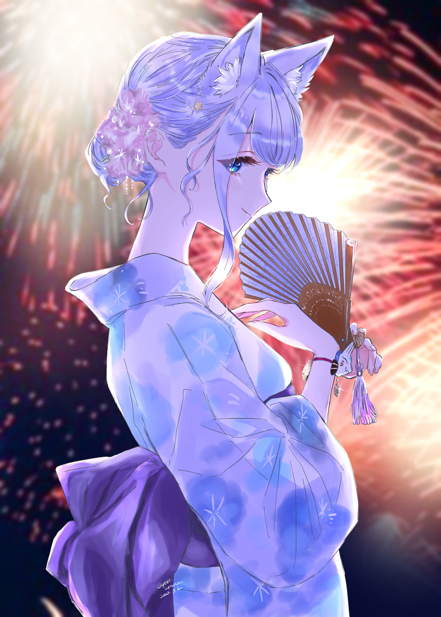 夏天、浴衣和烟花