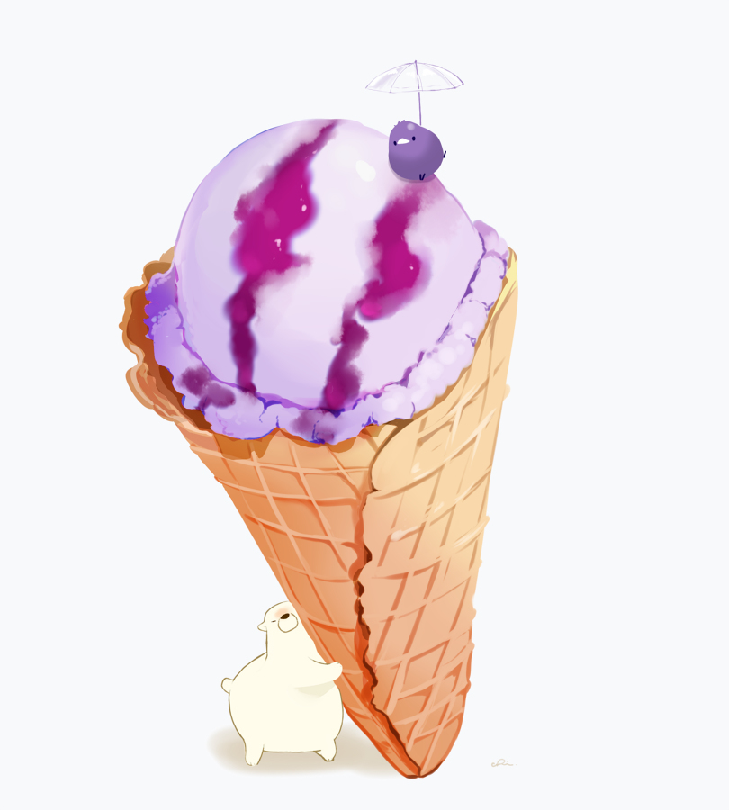 下雨天蓝莓冰淇淋