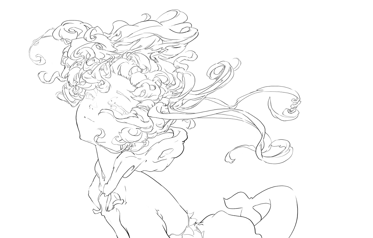 Swimming shark girl