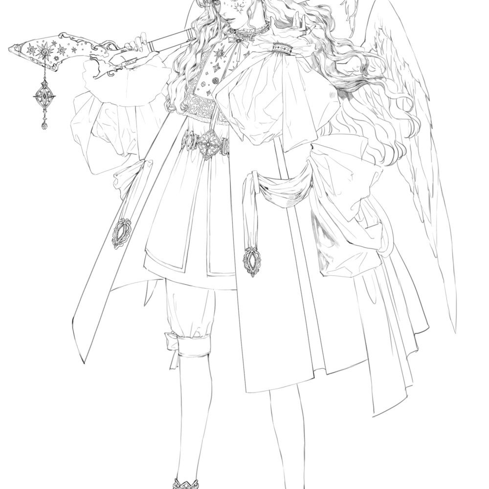 Angel with a Harquebus Concept Drawing