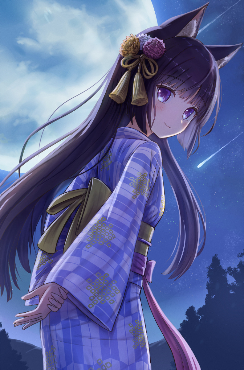 月夜和浴衣娘