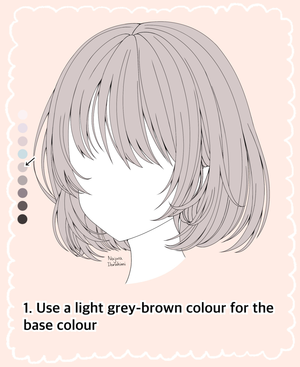 Warm Grey Anime Hair Tutorial