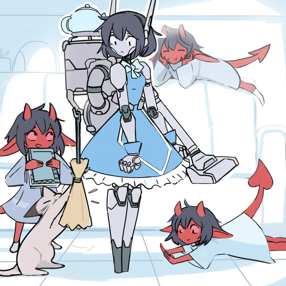 Demon family &amp; robot maid