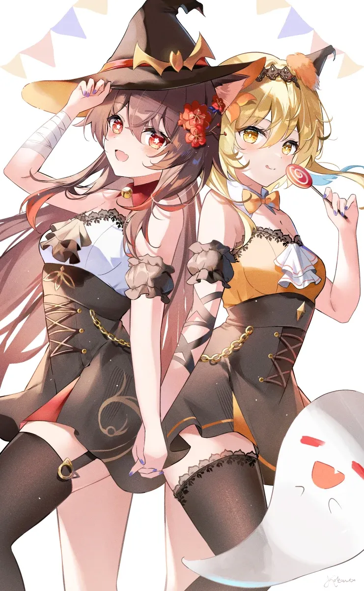 Hu Tao &amp; Lumine Halloween 2022