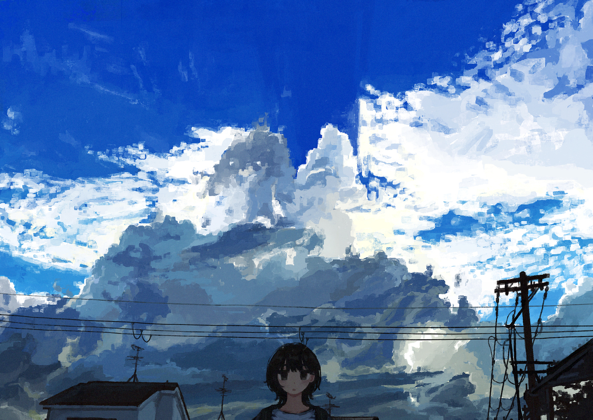 天空,电线和我