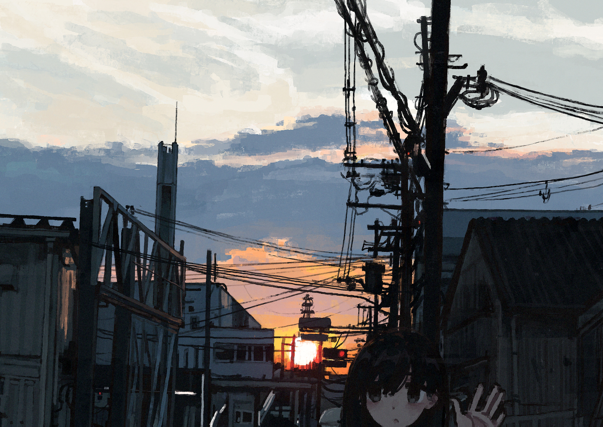 天空,电线和我