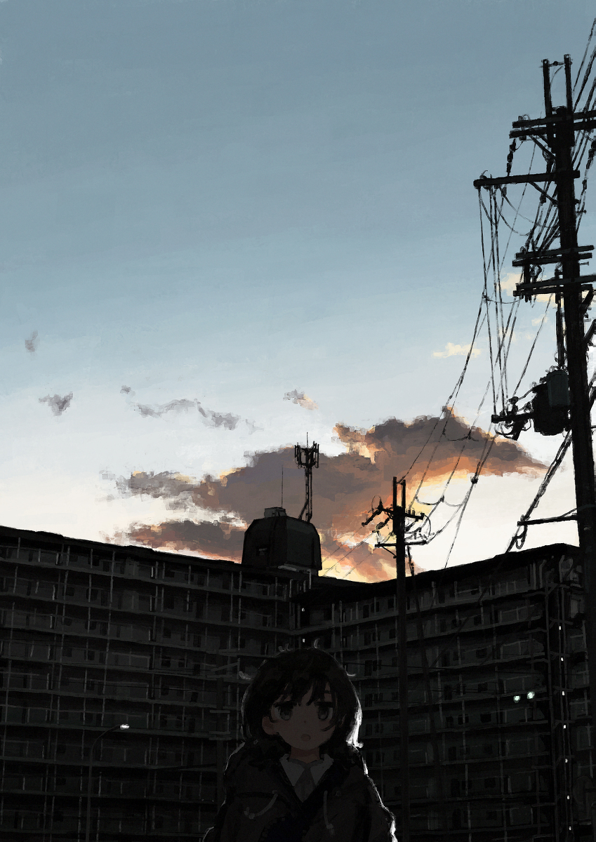 天空,电线和我