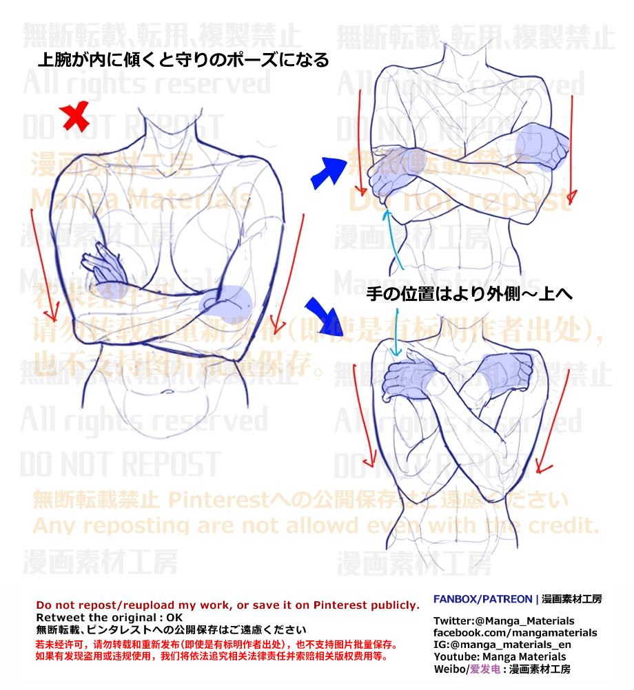 個人メモ：腕組みポーズのよくある違和感