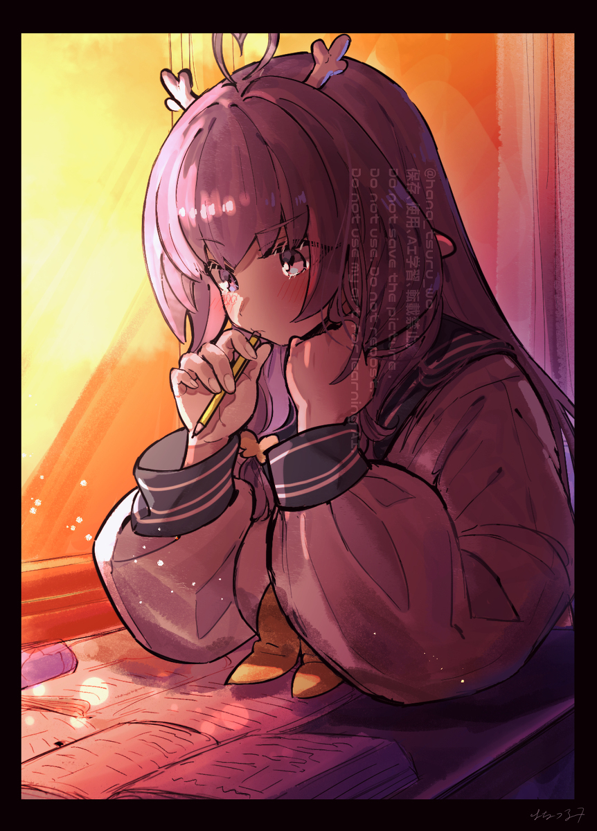 【Skeb】晚霞,女高中生学习中&hellip;&hellip;