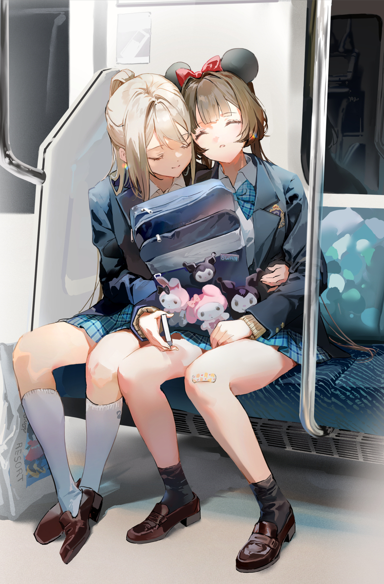 在电车上