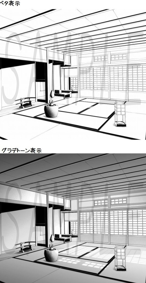 漫画水晶用 _ 背景素材和室02
