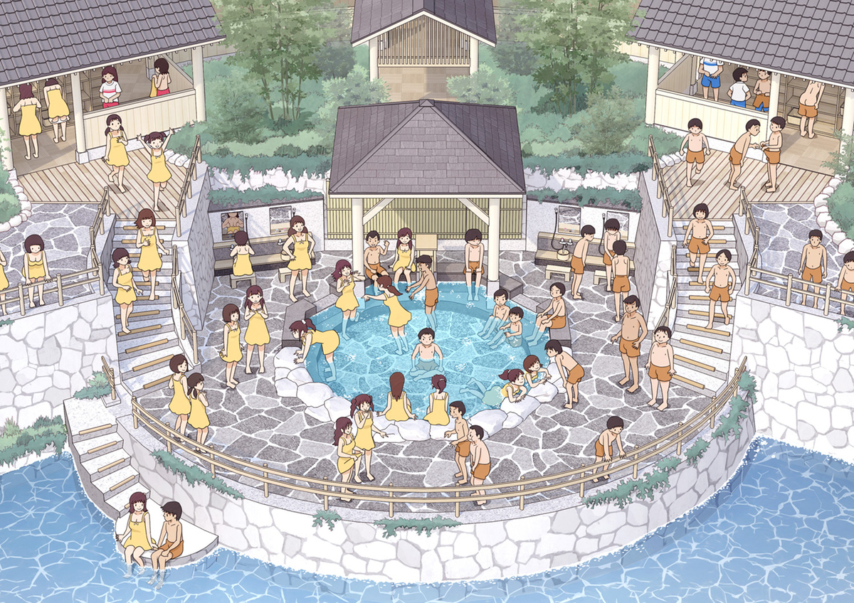 穿着浴衣体验混浴