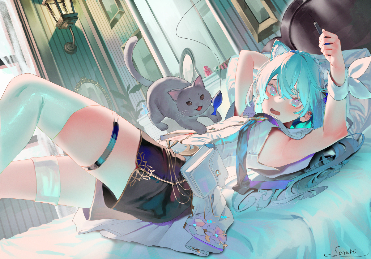 猫钓鱼