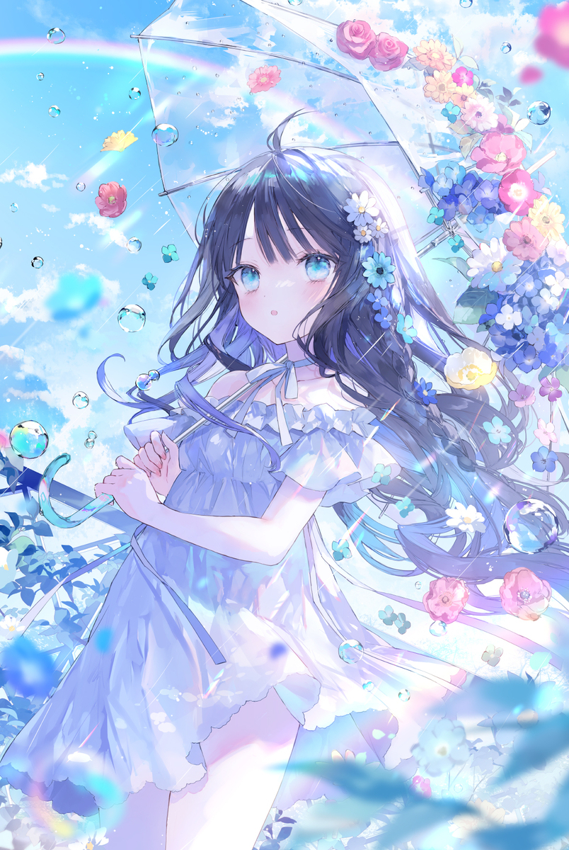 彩虹色的雨滴