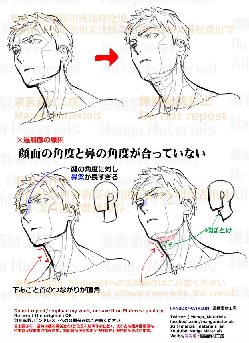 個人メモ：アオリの顔のよくある違和感