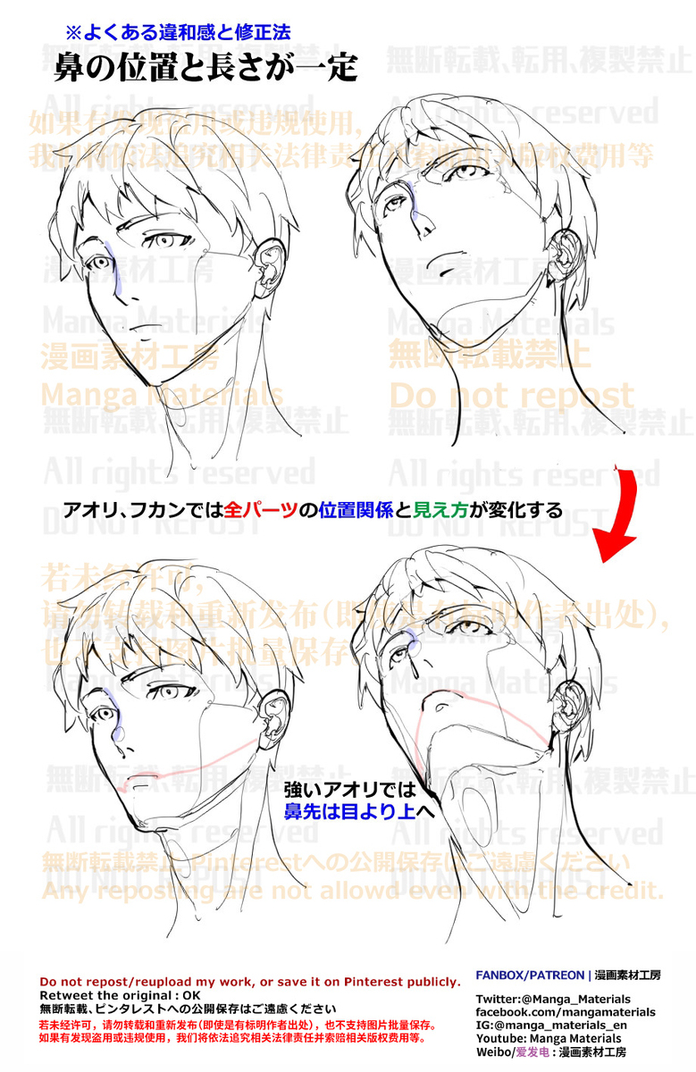 個人メモ：アオリの顔のよくある違和感