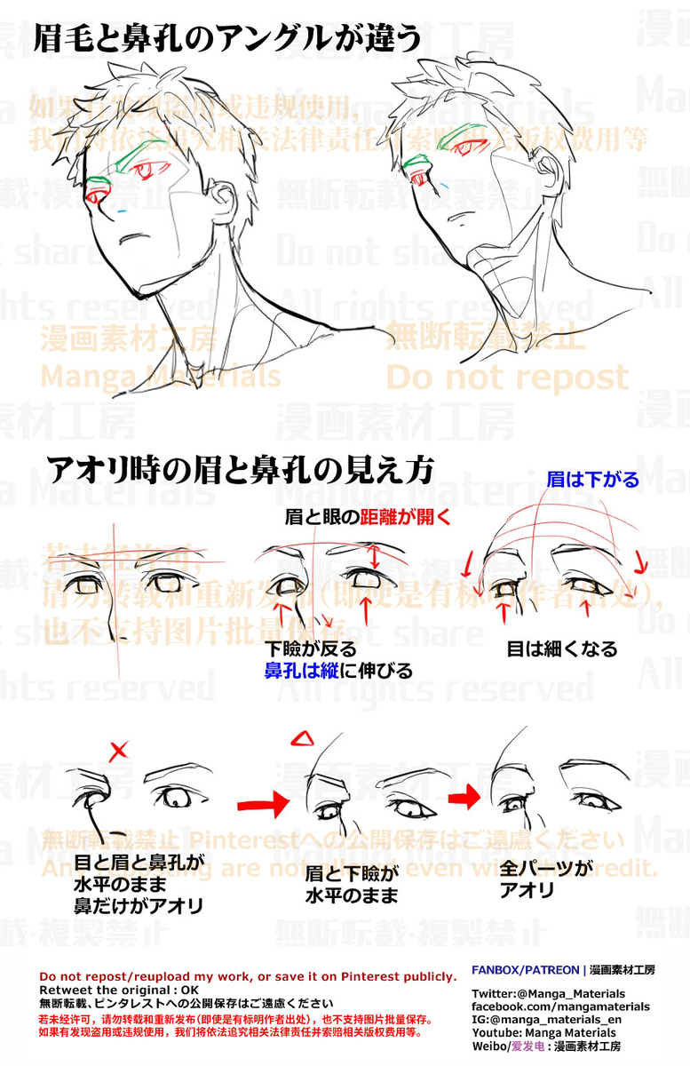 個人メモ：アオリの顔のよくある違和感
