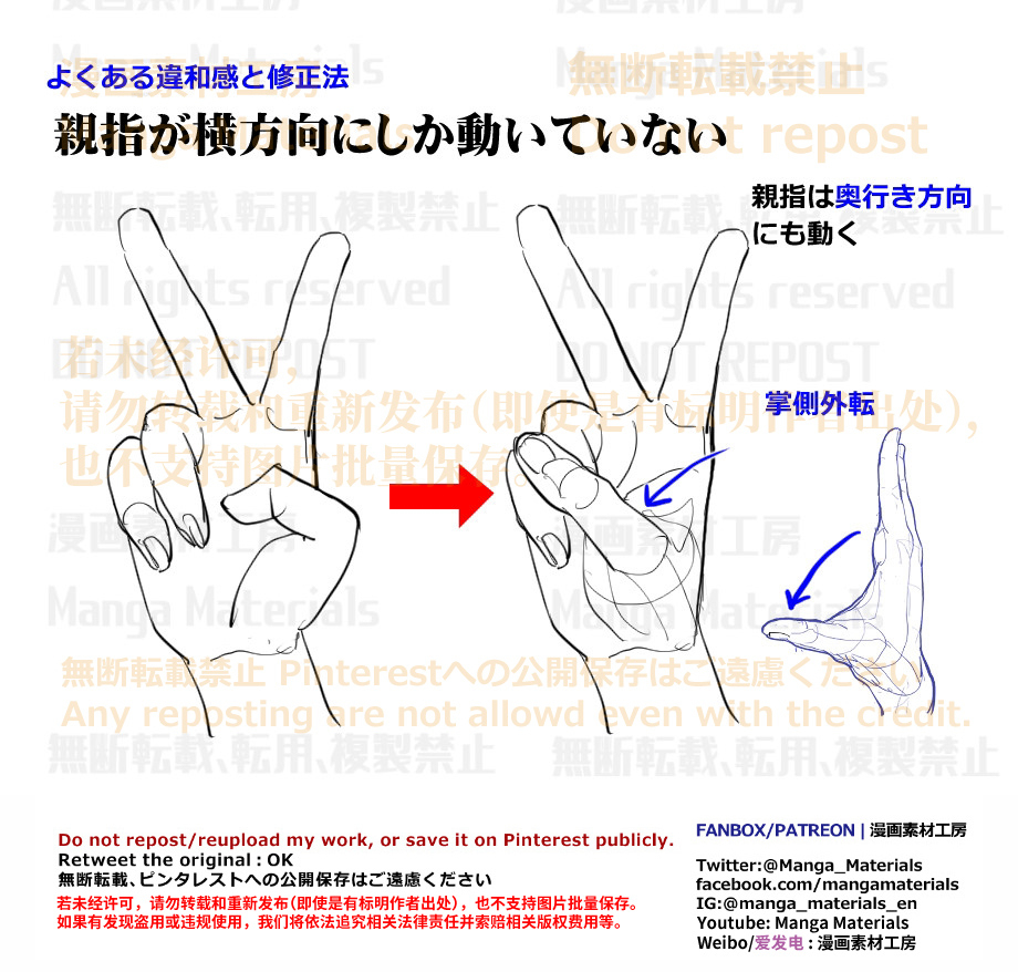 個人メモ：ピースサインの描き方