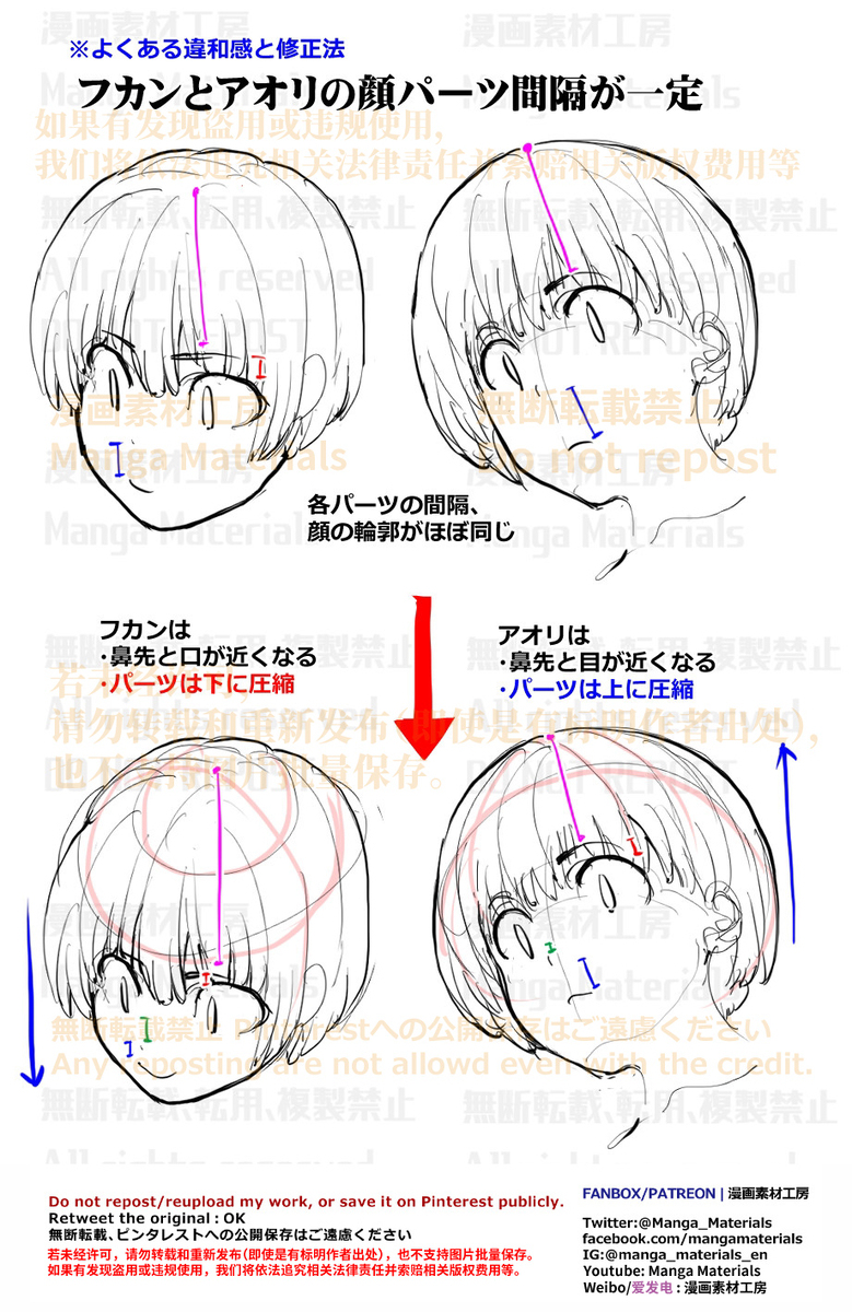 個人メモ：フカンとアオリの顔