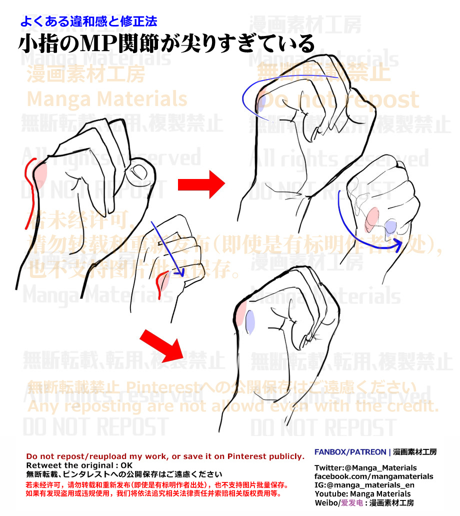 個人メモ：握り拳の描き方