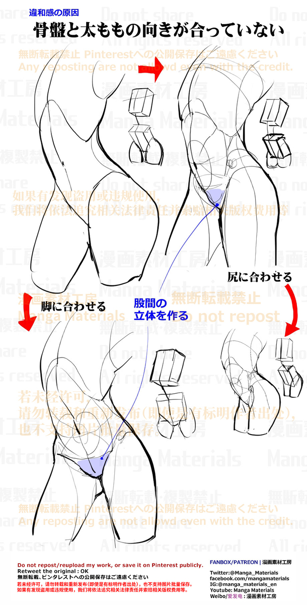 個人メモ：骨盤と脚の向きを合わせる