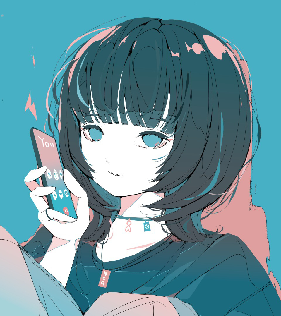 夏天的黑发狼剪。