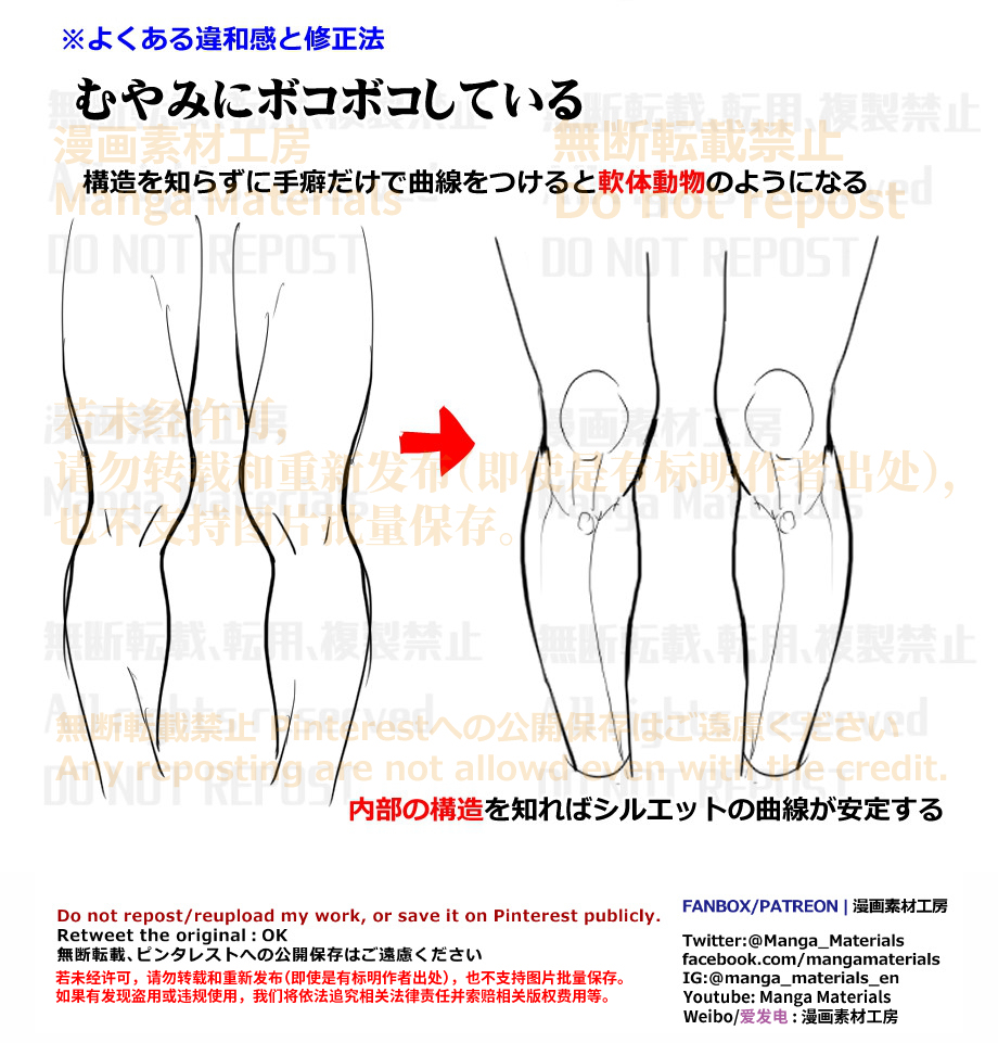 個人メモ：膝の描き方