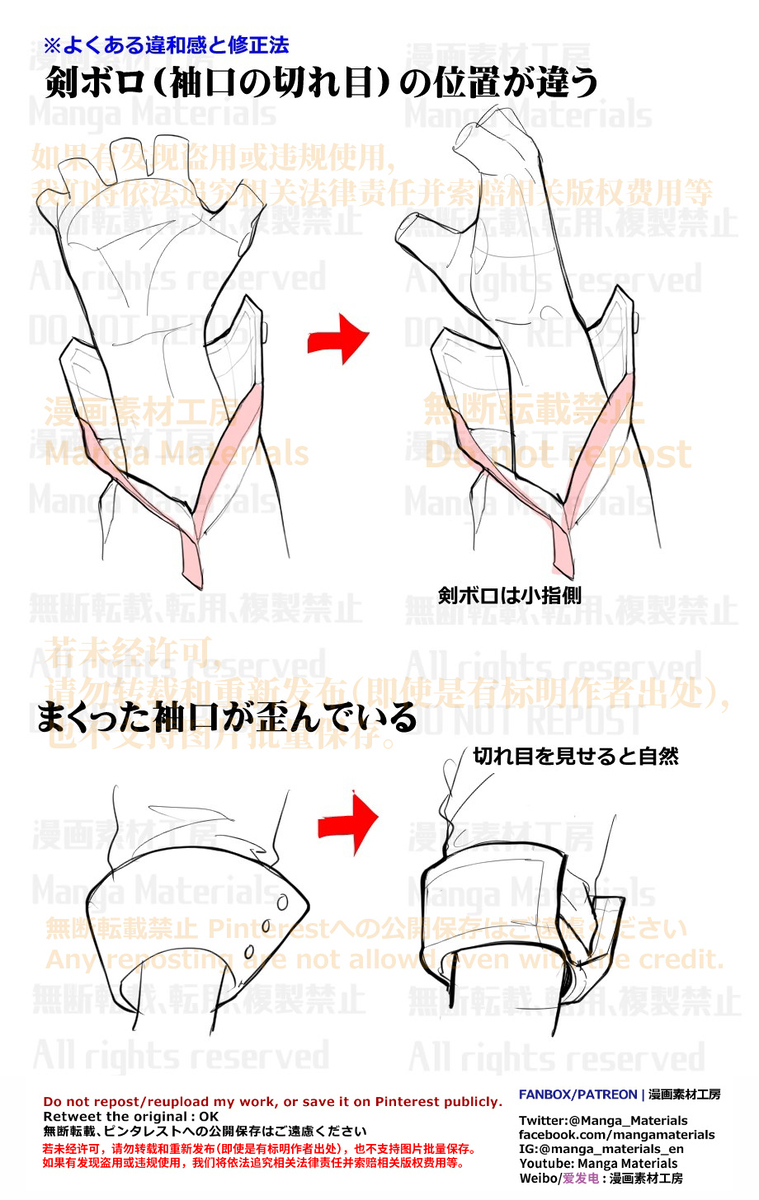 個人メモ：シャツの襟と袖・自然な形状