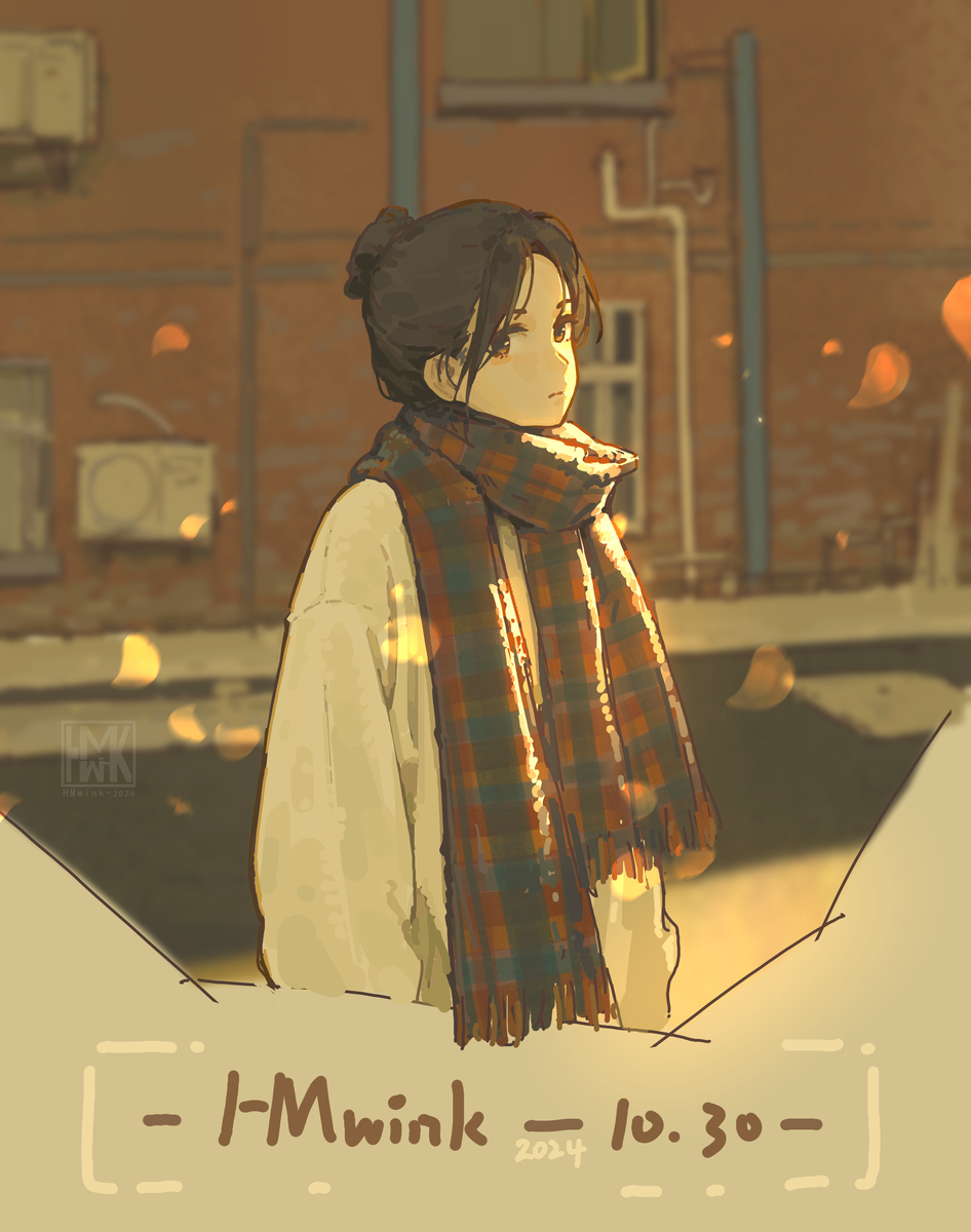 戴着大围巾的女生