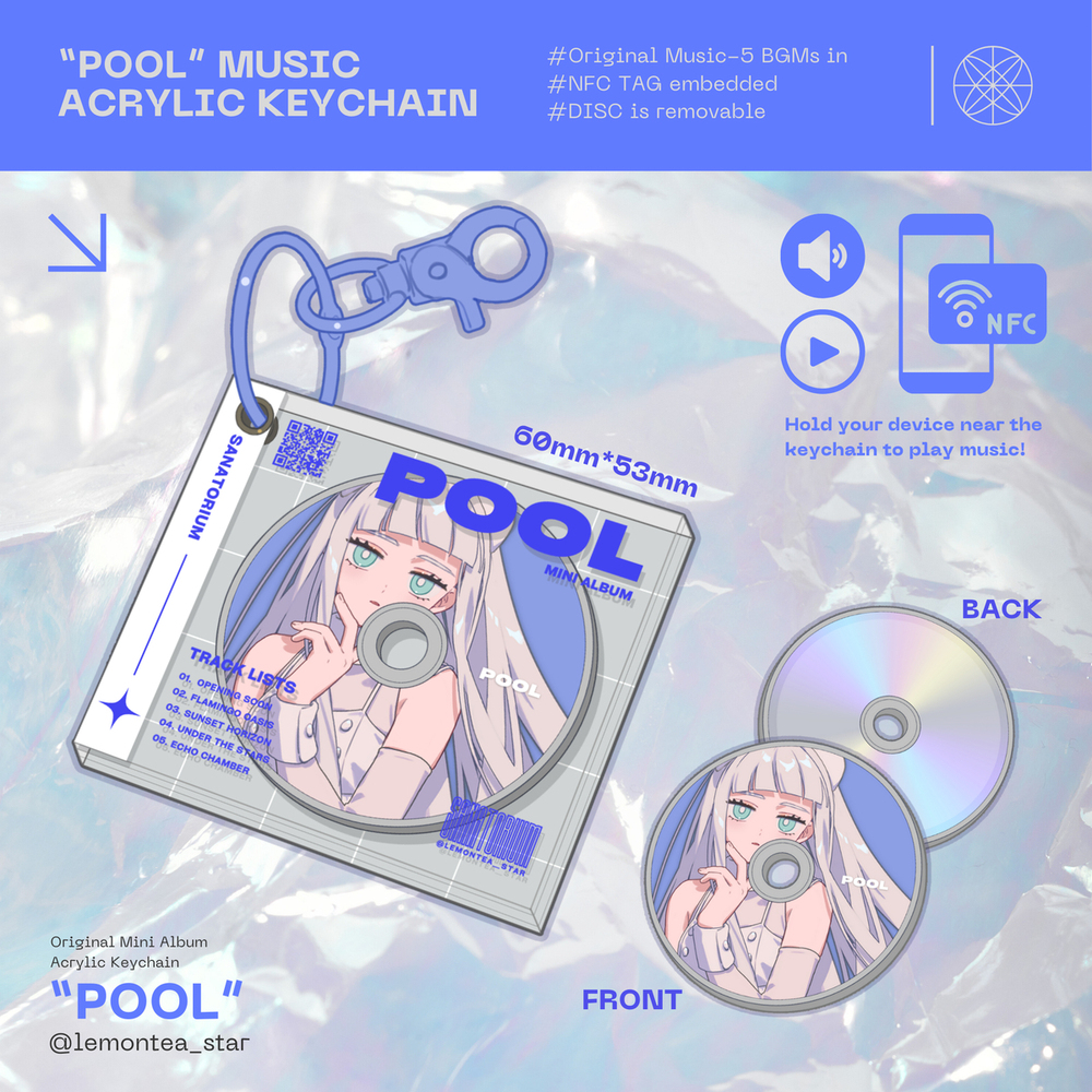 &ldquo;POOL” MUSIC Keychain