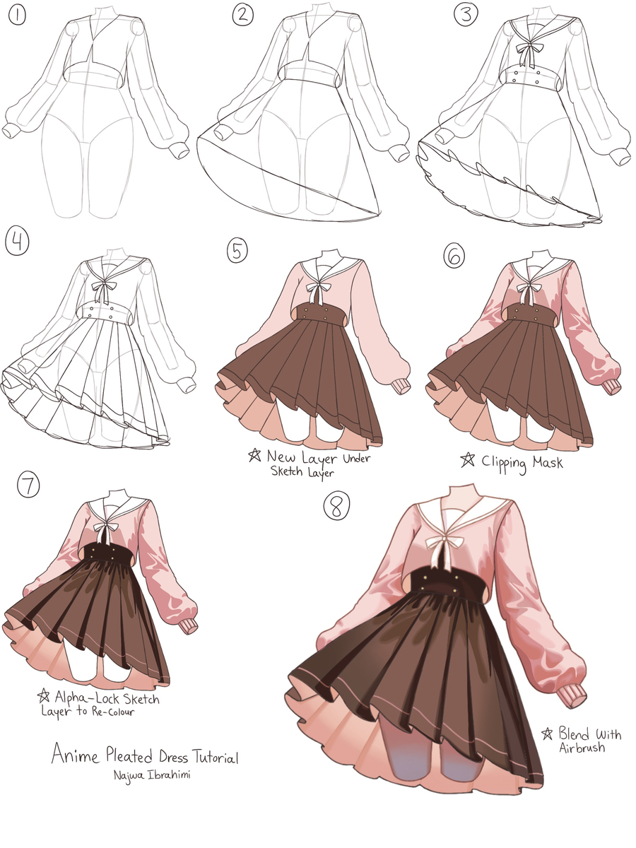 Pleated Dress Skirt Tutorials