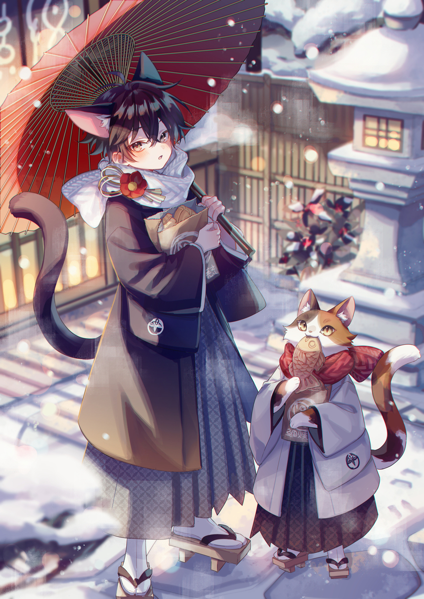 猫和雪和新年