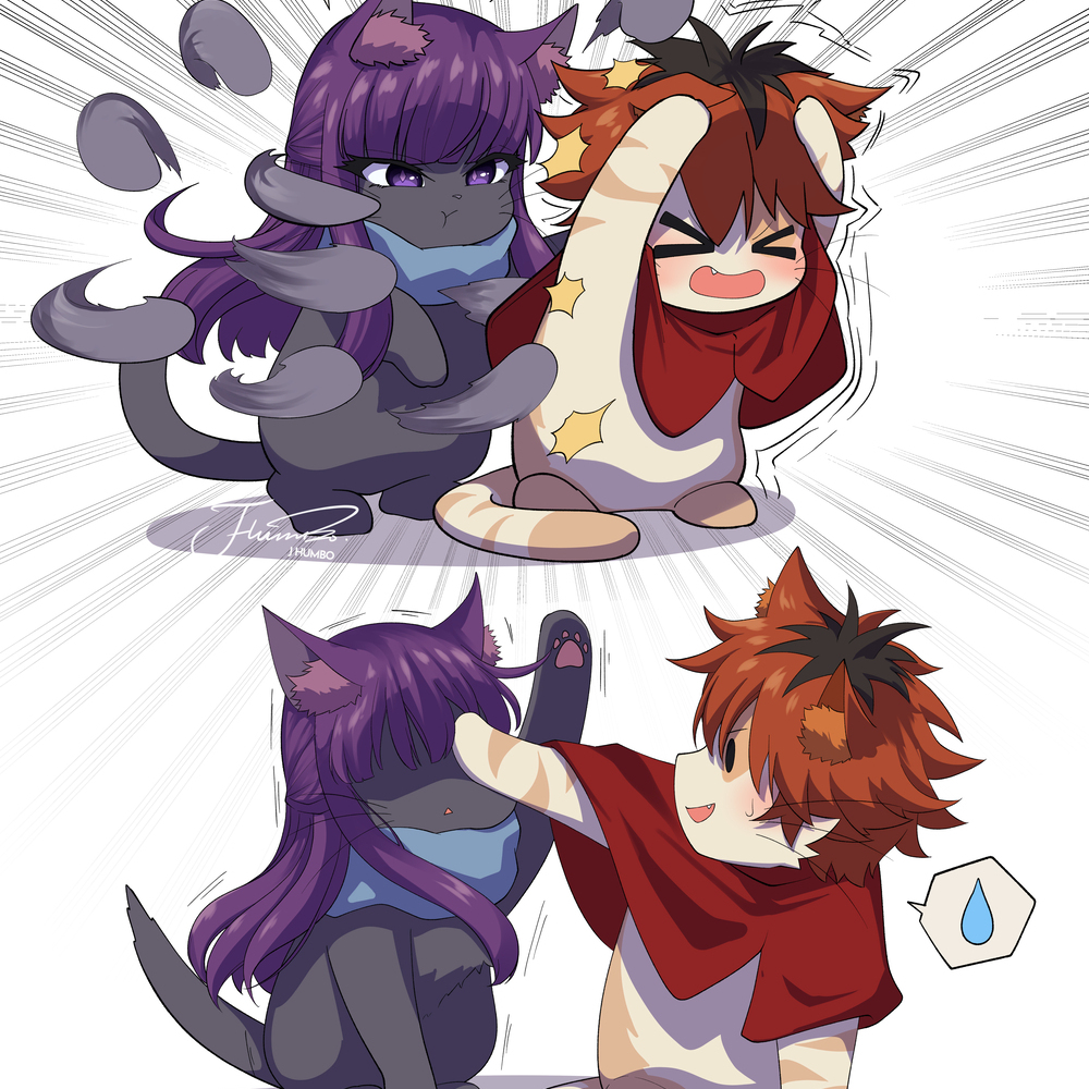反撃🐱🐱