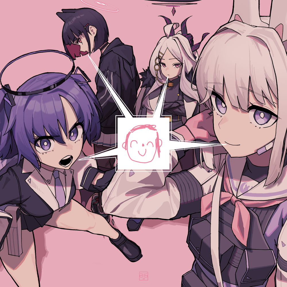 ユウカとカズサとヒナとミヤコを描きました！