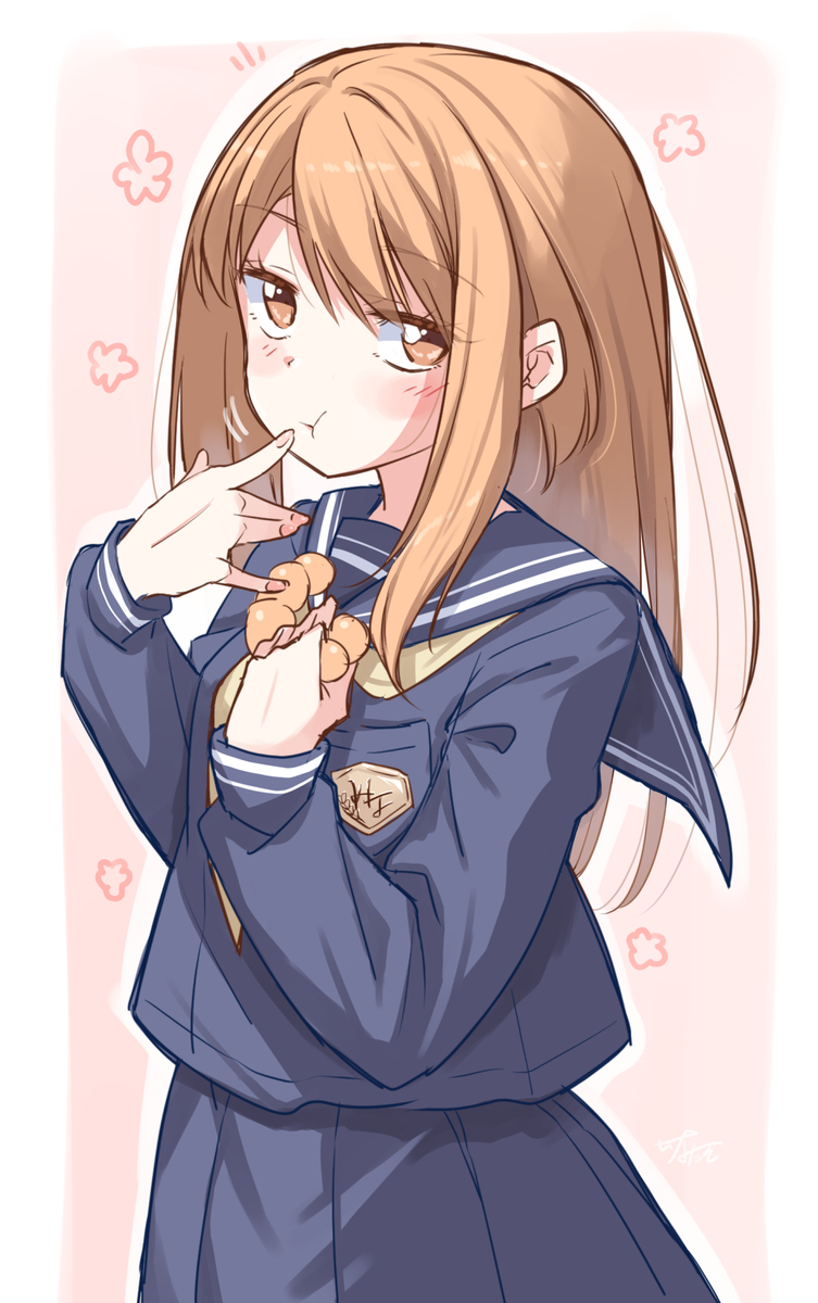 ポンデリングを食べる椿ちゃん