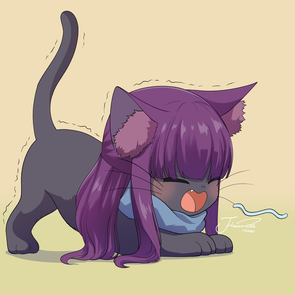 🐱伸びをする