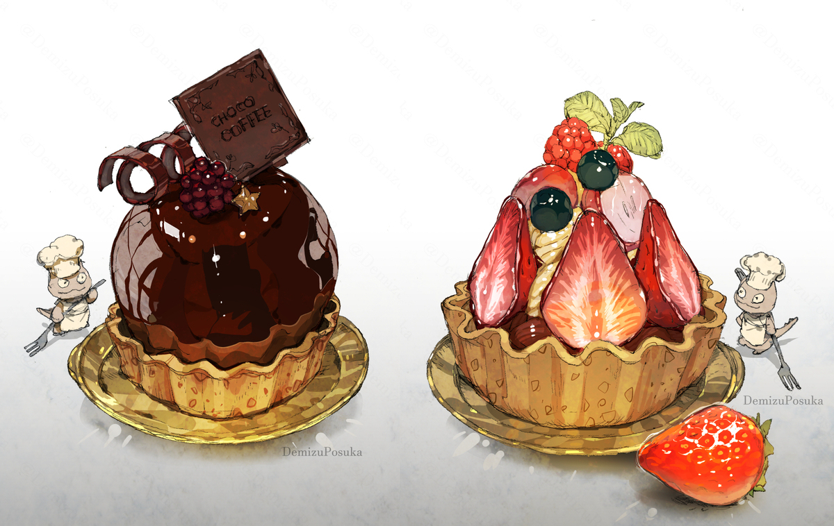 チョコレートとイチゴのケーキ