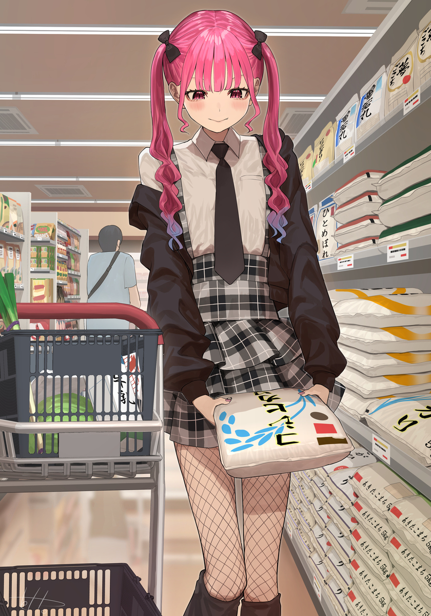 スーパーでお買い物する見た目地雷系幼馴染