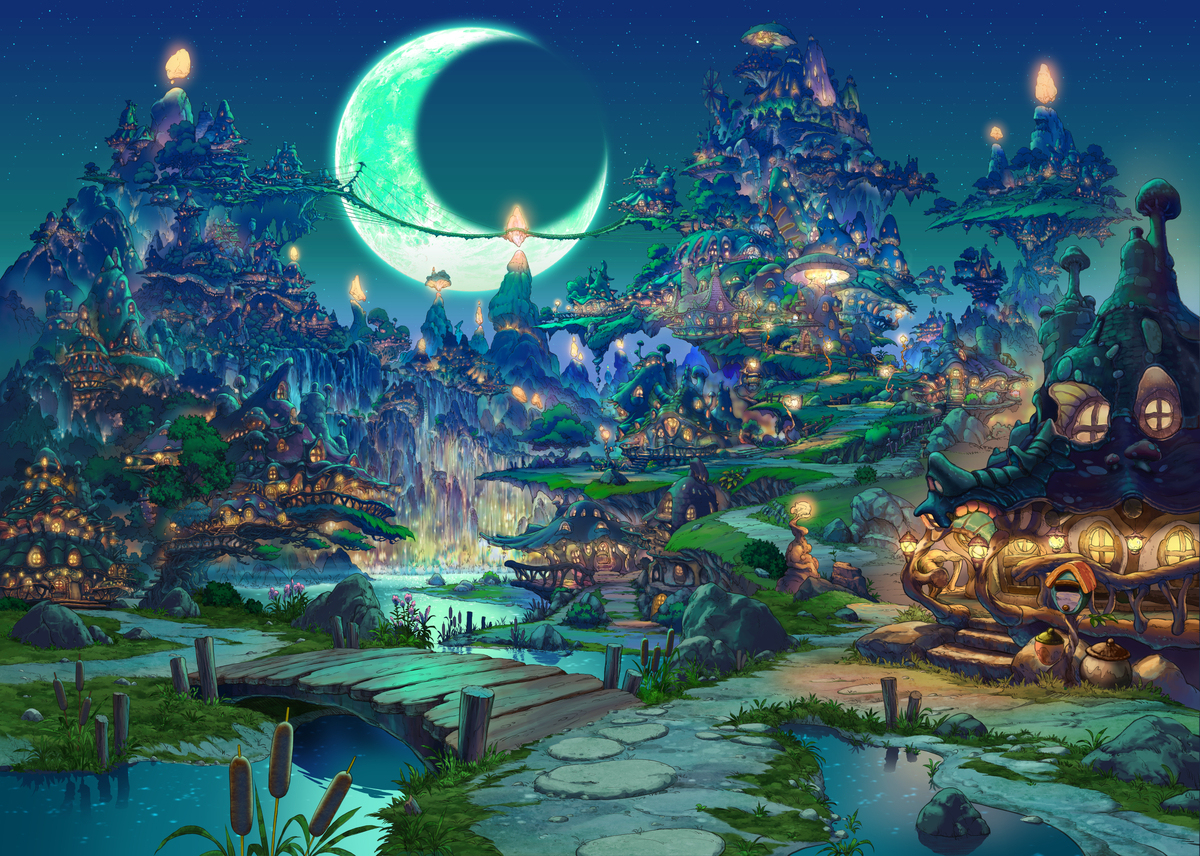 『月の光』　”Moonlight”　彩色
